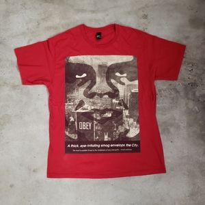 Obey NYC Smog T- Shirt - RED